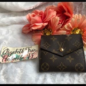 AUTH. Louis Vuitton Monogram Elise Wallet